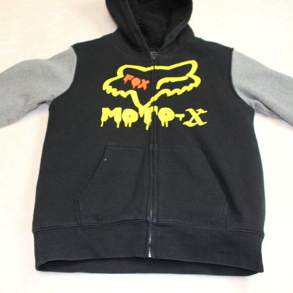 Fox Racing Moto X Thick Sherpa Lining Hooded Full Zip Sweatshirt Youth L - Picture 4 of 7